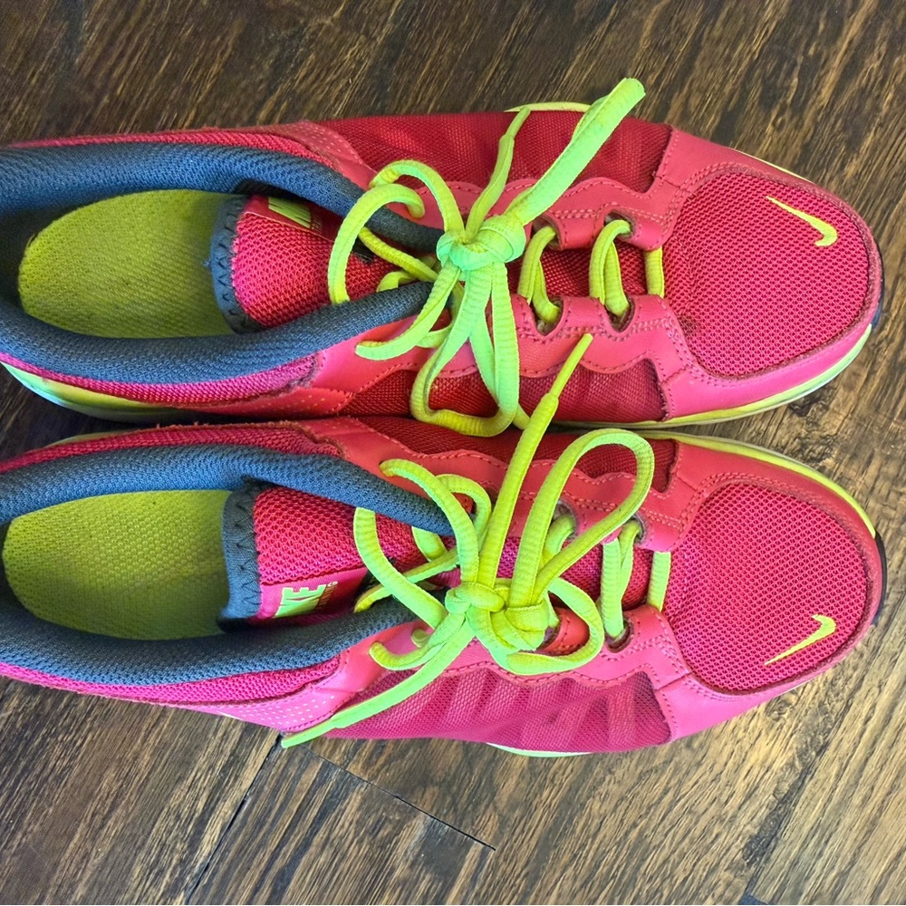 Nike pink and Lime Green Sneakers